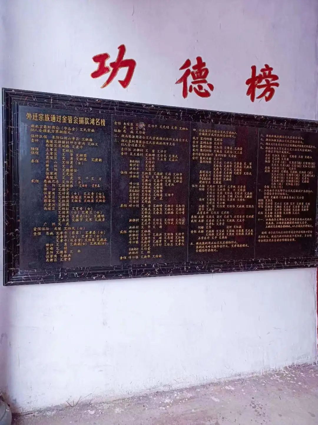 另,江西南丰大郎公艾氏家族:南丰县莱溪乡西山村艾兆兴捐600元,艾龙泉